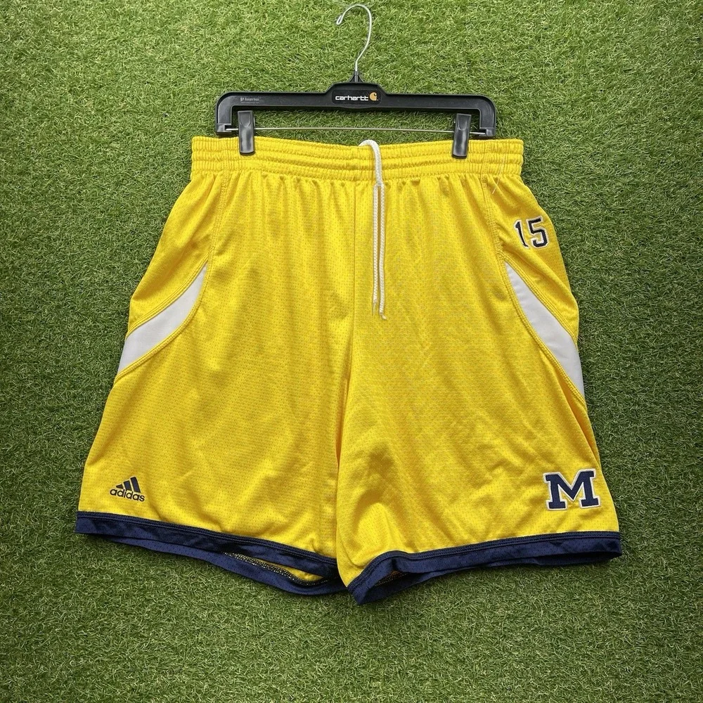 Michigan Wolverines Adidas Shorts Mens Extra Large Team Issued Basketball Y2K
